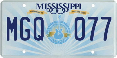 MS license plate MGQ077