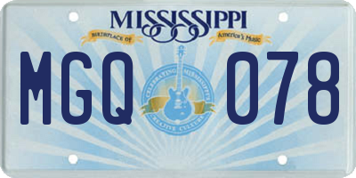 MS license plate MGQ078