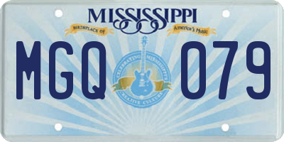 MS license plate MGQ079