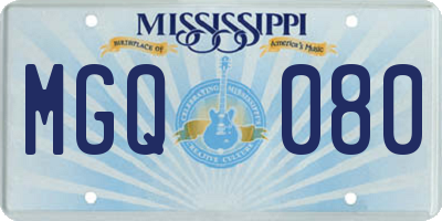 MS license plate MGQ080