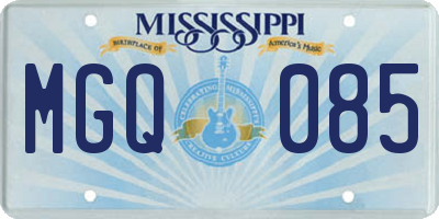 MS license plate MGQ085
