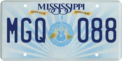 MS license plate MGQ088