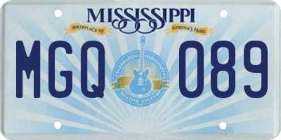MS license plate MGQ089