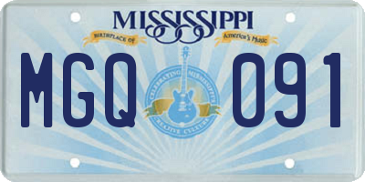 MS license plate MGQ091