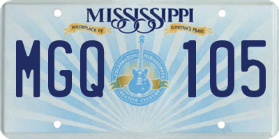 MS license plate MGQ105