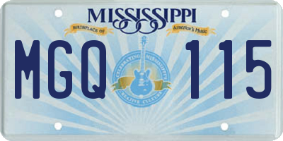 MS license plate MGQ115