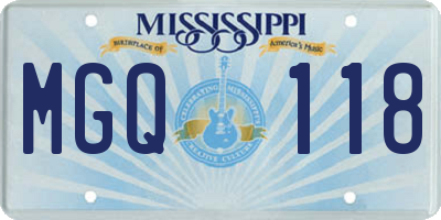 MS license plate MGQ118