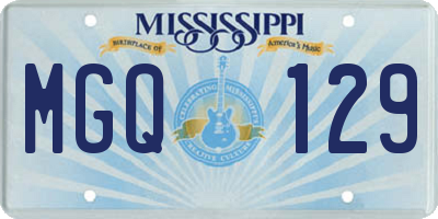MS license plate MGQ129