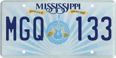 MS license plate MGQ133