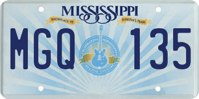 MS license plate MGQ135
