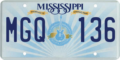 MS license plate MGQ136