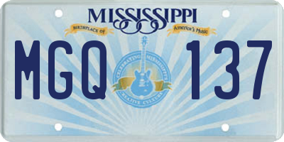 MS license plate MGQ137