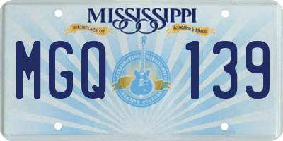 MS license plate MGQ139