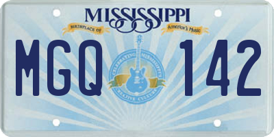 MS license plate MGQ142