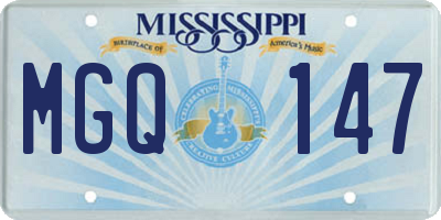MS license plate MGQ147