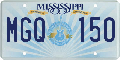 MS license plate MGQ150