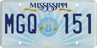 MS license plate MGQ151