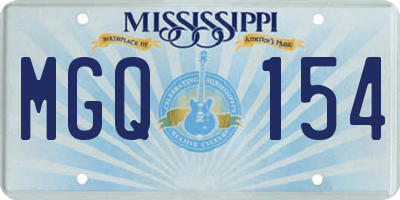 MS license plate MGQ154