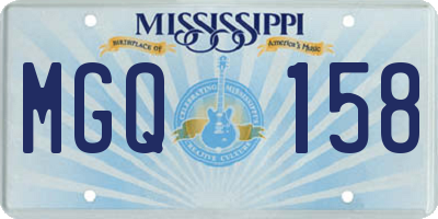 MS license plate MGQ158