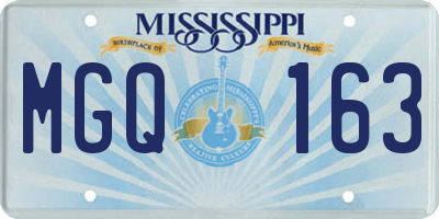 MS license plate MGQ163
