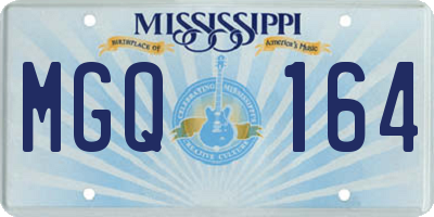 MS license plate MGQ164
