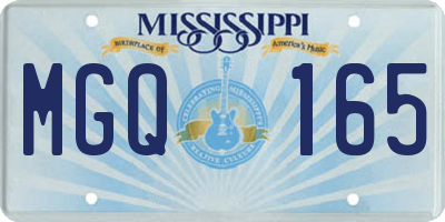 MS license plate MGQ165