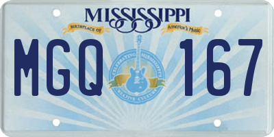 MS license plate MGQ167