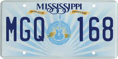 MS license plate MGQ168