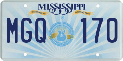 MS license plate MGQ170