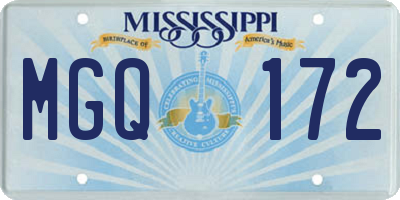 MS license plate MGQ172