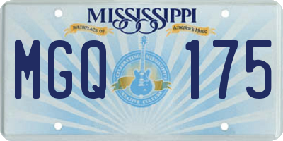 MS license plate MGQ175