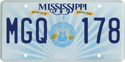 MS license plate MGQ178