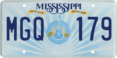MS license plate MGQ179
