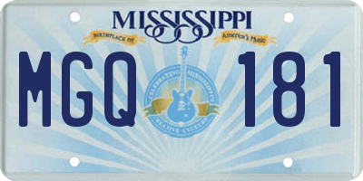 MS license plate MGQ181