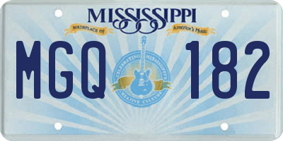 MS license plate MGQ182