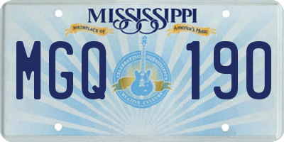 MS license plate MGQ190