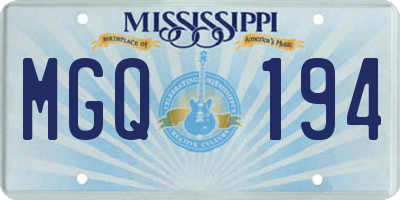 MS license plate MGQ194
