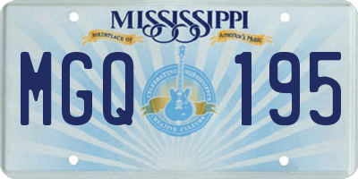 MS license plate MGQ195
