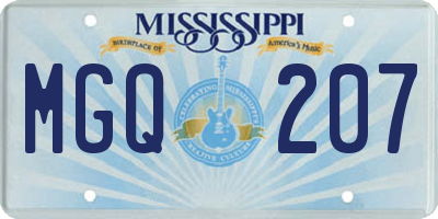 MS license plate MGQ207