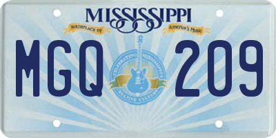 MS license plate MGQ209