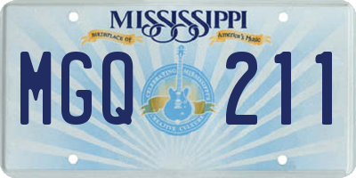 MS license plate MGQ211