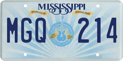 MS license plate MGQ214