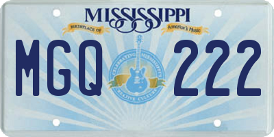 MS license plate MGQ222