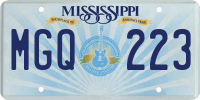 MS license plate MGQ223