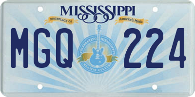 MS license plate MGQ224