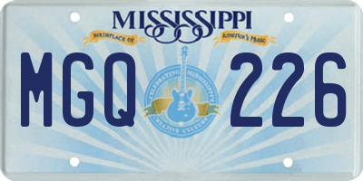 MS license plate MGQ226