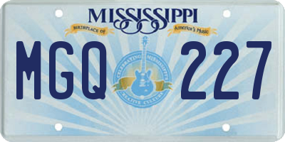 MS license plate MGQ227