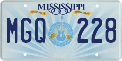 MS license plate MGQ228