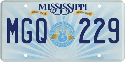 MS license plate MGQ229