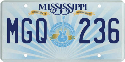 MS license plate MGQ236